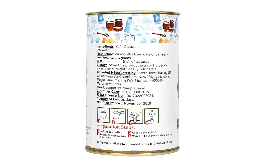 Urban Platter Probiotic Health Elixir Real Kefir   Tin  3.6 grams